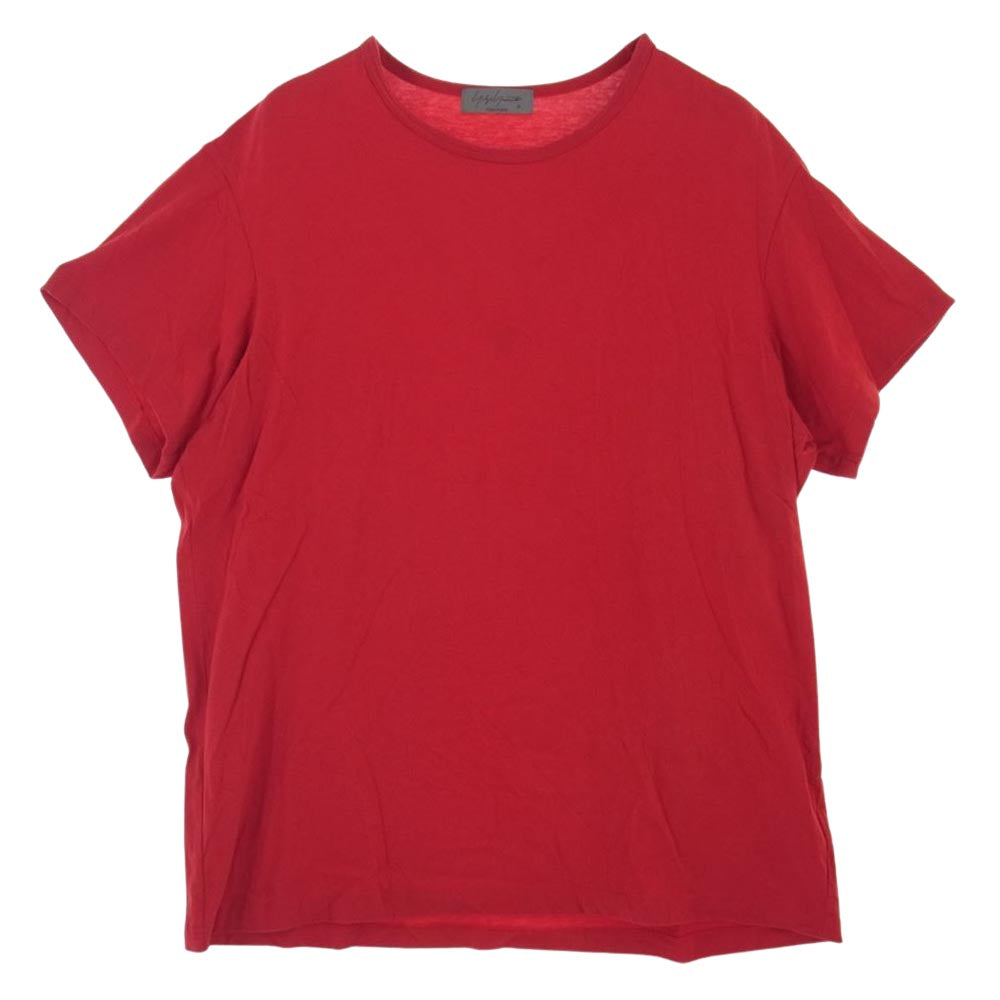 Yohji Yamamoto POUR HOMME ヨウジヤマモトプールオム 21SS HD-T02-070 カルティマ天竺 丸首 半袖カットソー レッド系 3【中古】