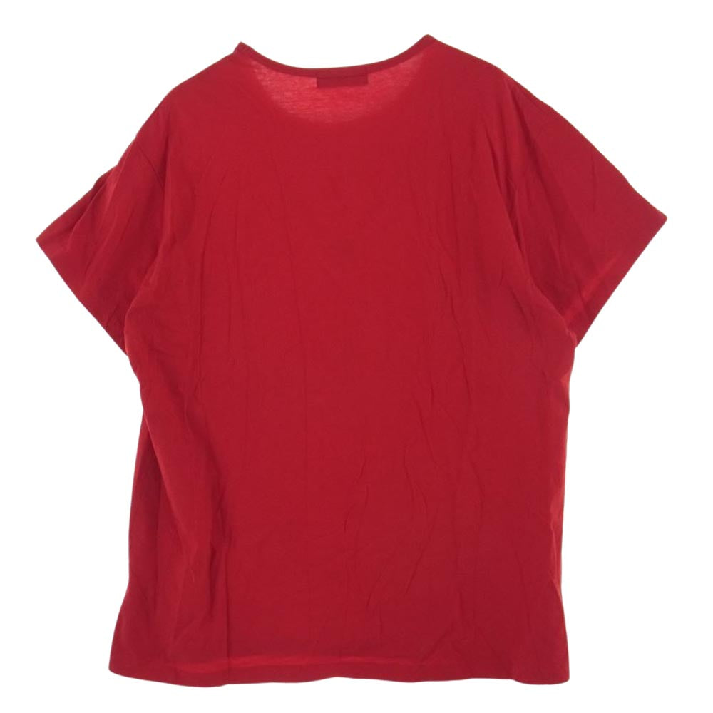 Yohji Yamamoto POUR HOMME ヨウジヤマモトプールオム 21SS HD-T02-070 カルティマ天竺 丸首 半袖カットソー レッド系 3【中古】