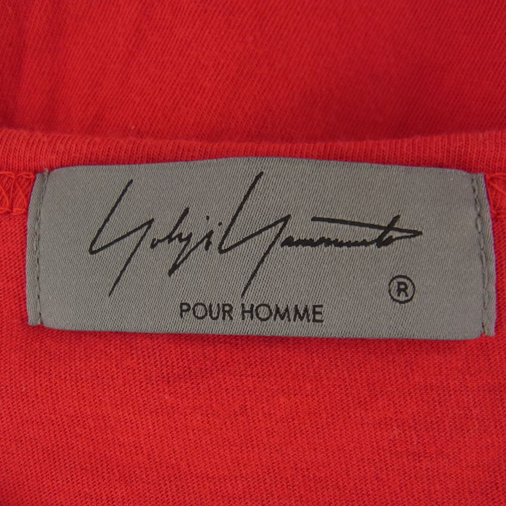 Yohji Yamamoto POUR HOMME ヨウジヤマモトプールオム 21SS HD-T02-070 カルティマ天竺 丸首 半袖カットソー レッド系 3【中古】