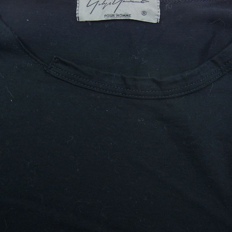 Yohji Yamamoto POUR HOMME ヨウジヤマモトプールオム 20SS HN-K78-373 切込み スリット ロングスリーブ カットソー 長袖 Tシャツ ブラック系 3【中古】