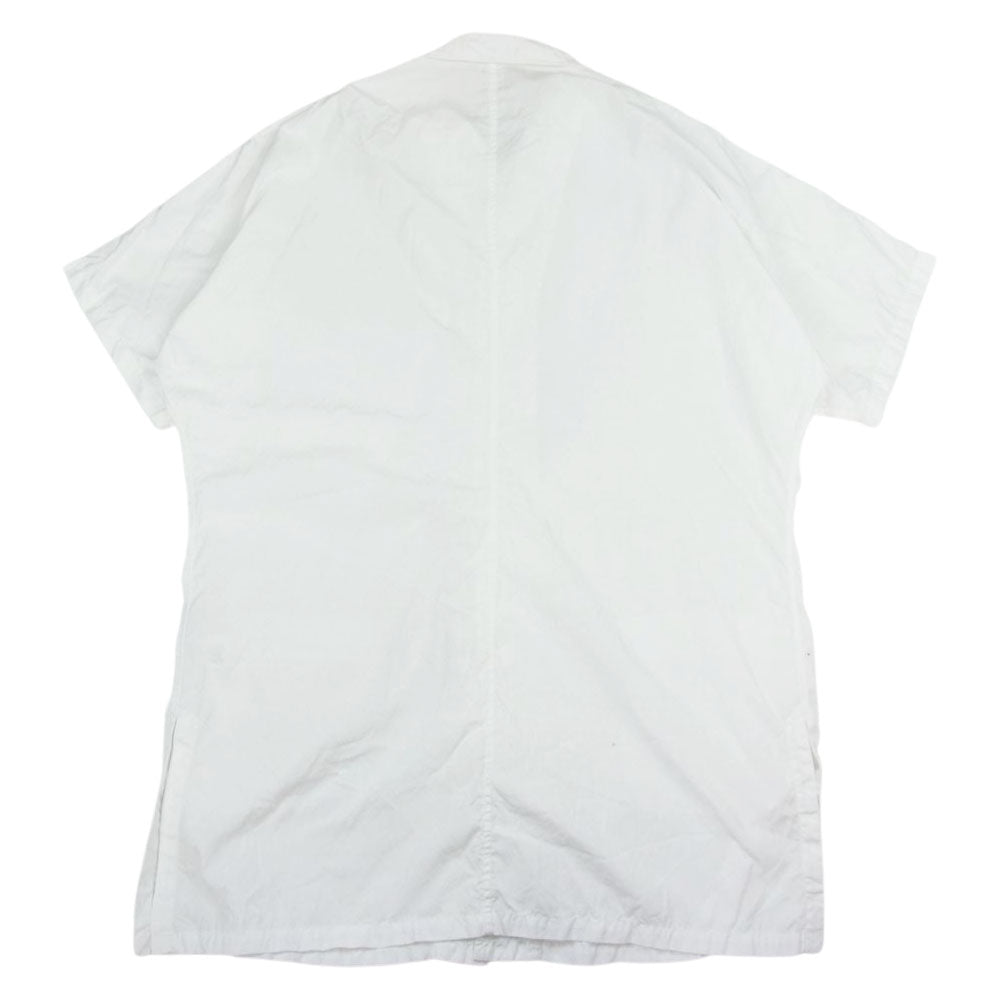 Yohji Yamamoto POUR HOMME ヨウジヤマモトプールオム 22SS HG-B33-057 オープンカラー ドルマンスリーブ 半袖 ロング シャツ ブラウス ホワイト系 3【中古】