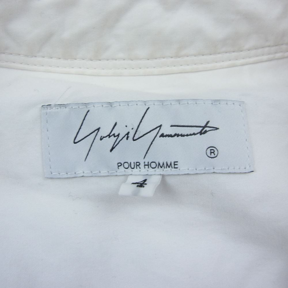 Yohji Yamamoto POUR HOMME ヨウジヤマモトプールオム 21SS HD-B27-024 BIG環縫い クラシック ブラウス 長袖シャツ ホワイト系 4【美品】【中古】