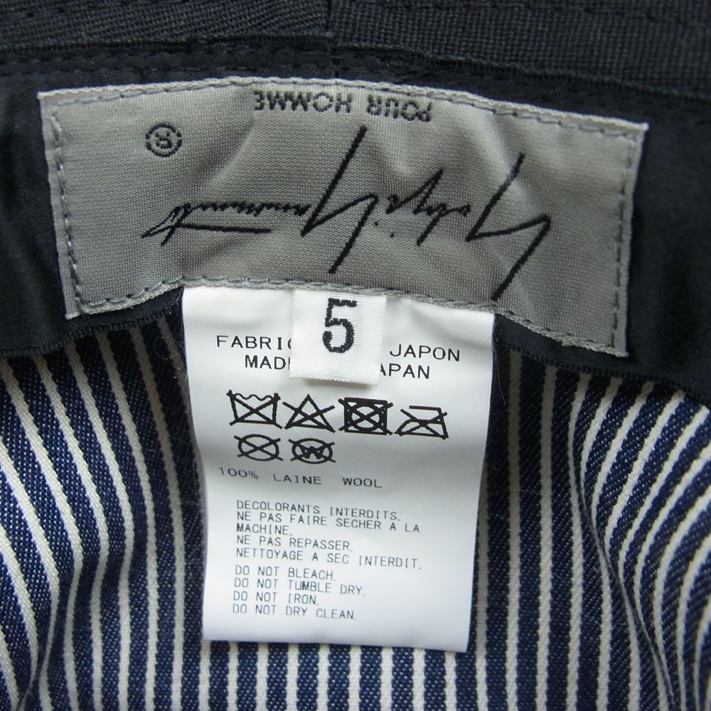 Yohji Yamamoto POUR HOMME ヨウジヤマモトプールオム 20SS HN-H09-100 ウールギャバ フェドラハット ブラック系 5【中古】