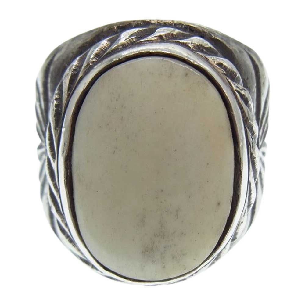 ISAMUKATAYAMA BACKLASH イサムカタヤマバックラッシュ JUN UEZONO. J474-65 Pure Silver 1000 Deer Horn Ring ジュンウエゾノ 純銀 ディアホーン リング シルバー系 約34.5号【中古】