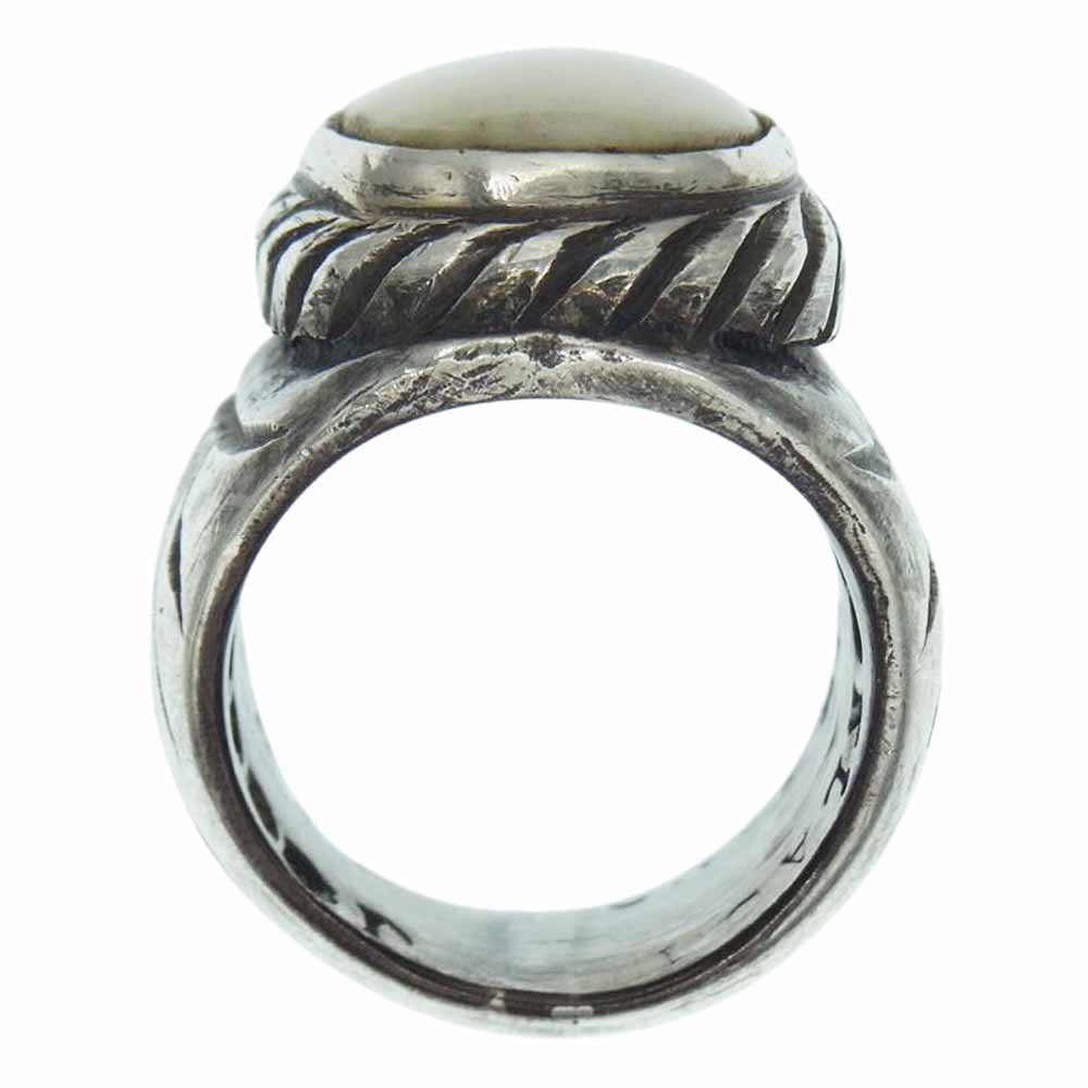 ISAMUKATAYAMA BACKLASH イサムカタヤマバックラッシュ JUN UEZONO. J474-65 Pure Silver 1000 Deer Horn Ring ジュンウエゾノ 純銀 ディアホーン リング シルバー系 約34.5号【中古】