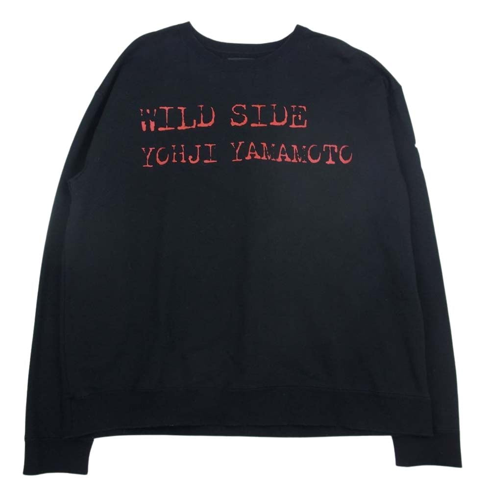 ブラックスキャンダル ヨウジヤマモト 21AW Peace and After ピースアンドアフター WILD SIDE ワイルドサイド ロゴプリント スウェット トレーナー ブラック系 4【中古】
