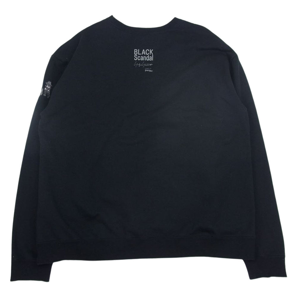 ブラックスキャンダル ヨウジヤマモト 21AW Peace and After ピースアンドアフター WILD SIDE ワイルドサイド ロゴプリント スウェット トレーナー ブラック系 4【中古】