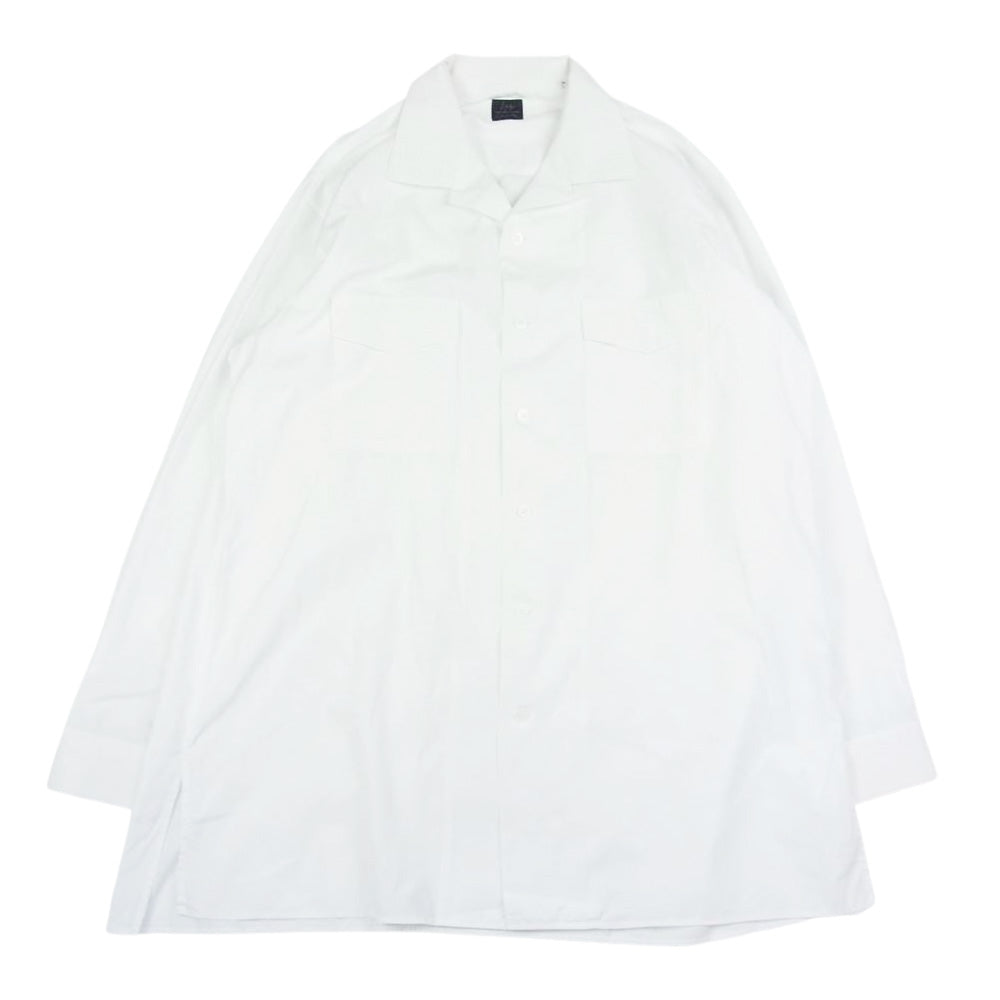 ヨウジヤマモト コスチュームドオム 21AW HX-B91-050 SUIT BROAD OPEN COLLAR SHIRT スーツ ブロード オープンカラー 長袖 シャツ ホワイト系 4【中古】