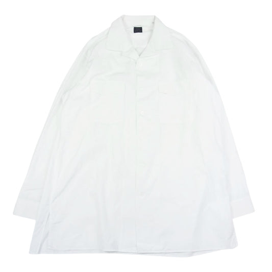 ヨウジヤマモト コスチュームドオム 21AW HX-B91-050 SUIT BROAD OPEN COLLAR SHIRT スーツ ブロード オープンカラー 長袖 シャツ ホワイト系 4【中古】
