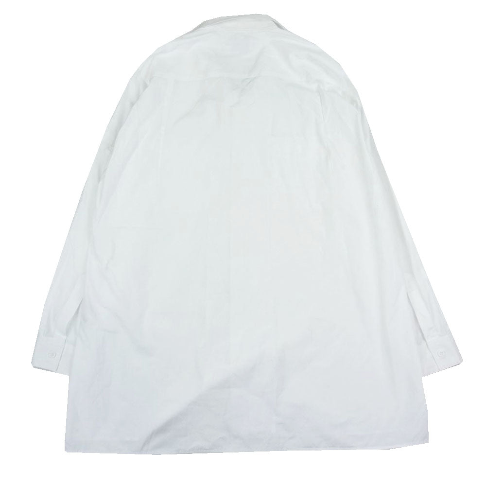 ヨウジヤマモト コスチュームドオム 21AW HX-B91-050 SUIT BROAD OPEN COLLAR SHIRT スーツ ブロード オープンカラー 長袖 シャツ ホワイト系 4【中古】