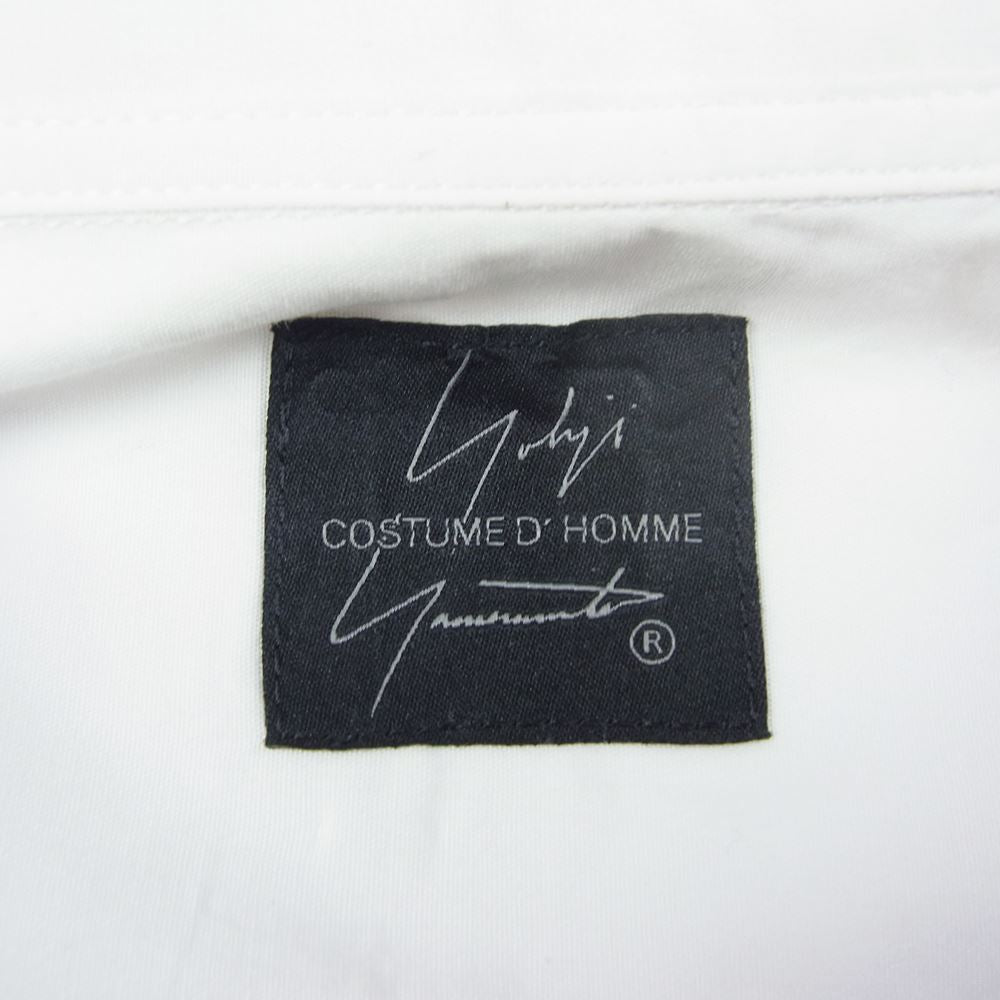 ヨウジヤマモト コスチュームドオム 21AW HX-B91-050 SUIT BROAD OPEN COLLAR SHIRT スーツ ブロード オープンカラー 長袖 シャツ ホワイト系 4【中古】
