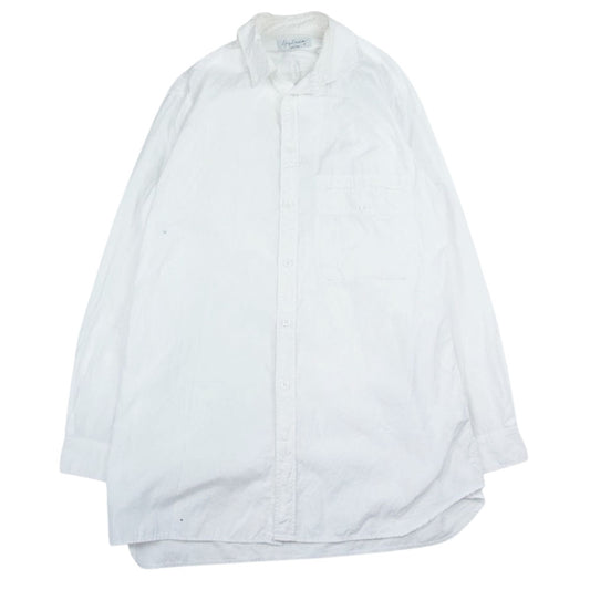 Yohji Yamamoto POUR HOMME ヨウジヤマモトプールオム 21SS HD-B41-024 スタンドカラー 衿環縫い ブロード 長袖 シャツ ブラウス ホワイト系 4【中古】