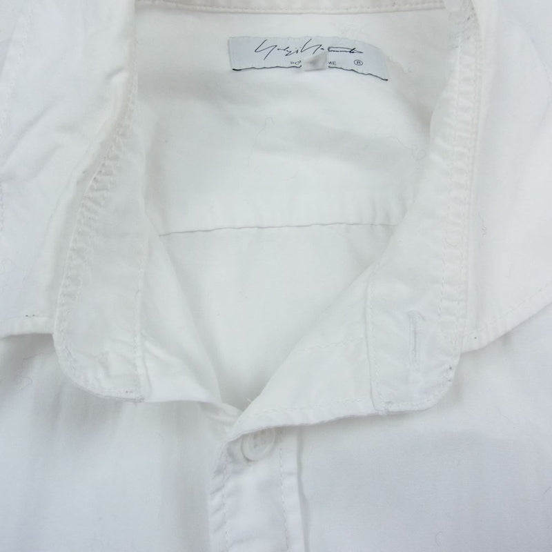 Yohji Yamamoto POUR HOMME ヨウジヤマモトプールオム 21SS HD-B41-024 スタンドカラー 衿環縫い ブロード 長袖 シャツ ブラウス ホワイト系 4【中古】