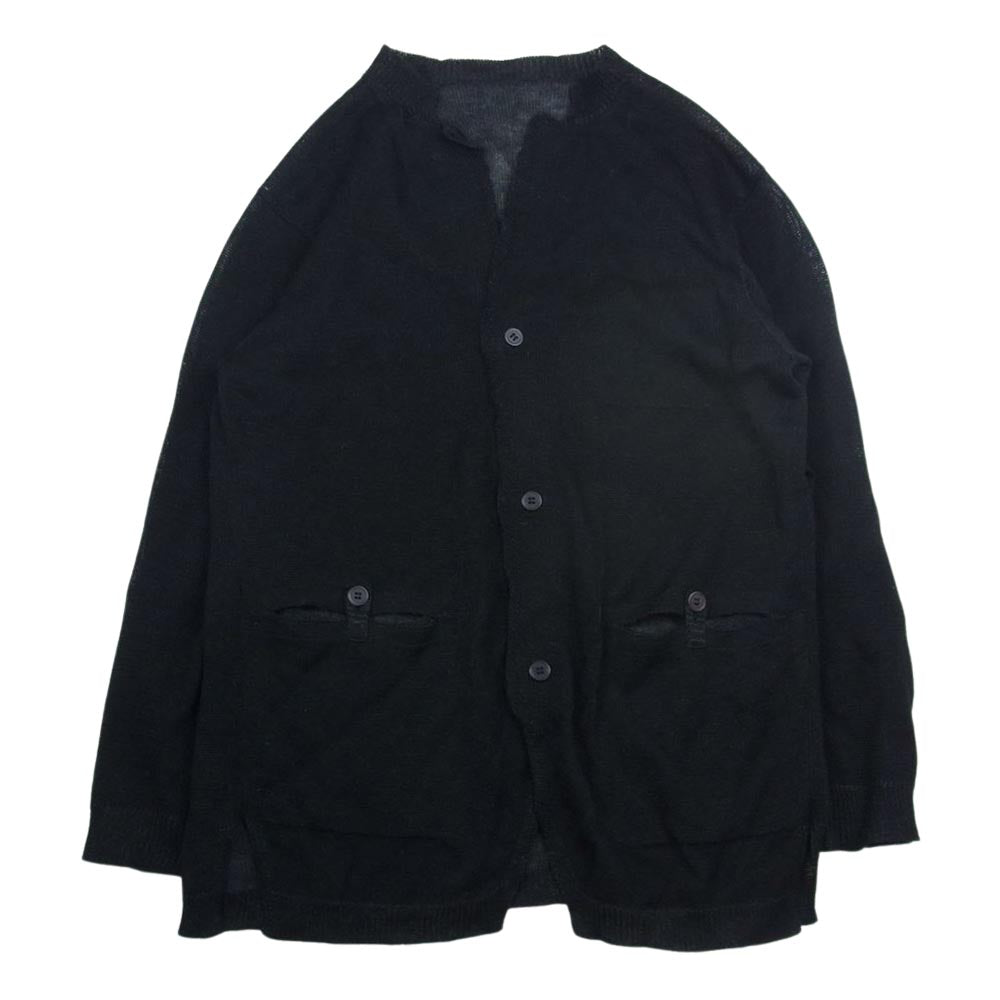 Yohji Yamamoto POUR HOMME ヨウジヤマモトプールオム 20SS HN-K78-373 7G ポリエチレンヨリイトプレーティング リバーシブル ニット ジャケット ブラック系 3【中古】