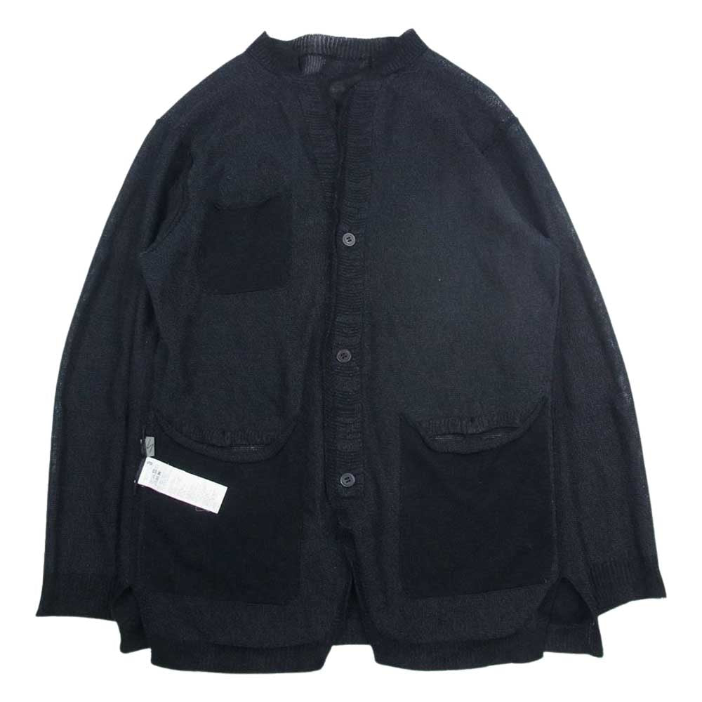 Yohji Yamamoto POUR HOMME ヨウジヤマモトプールオム 20SS HN-K78-373 7G ポリエチレンヨリイトプレーティング リバーシブル ニット ジャケット ブラック系 3【中古】
