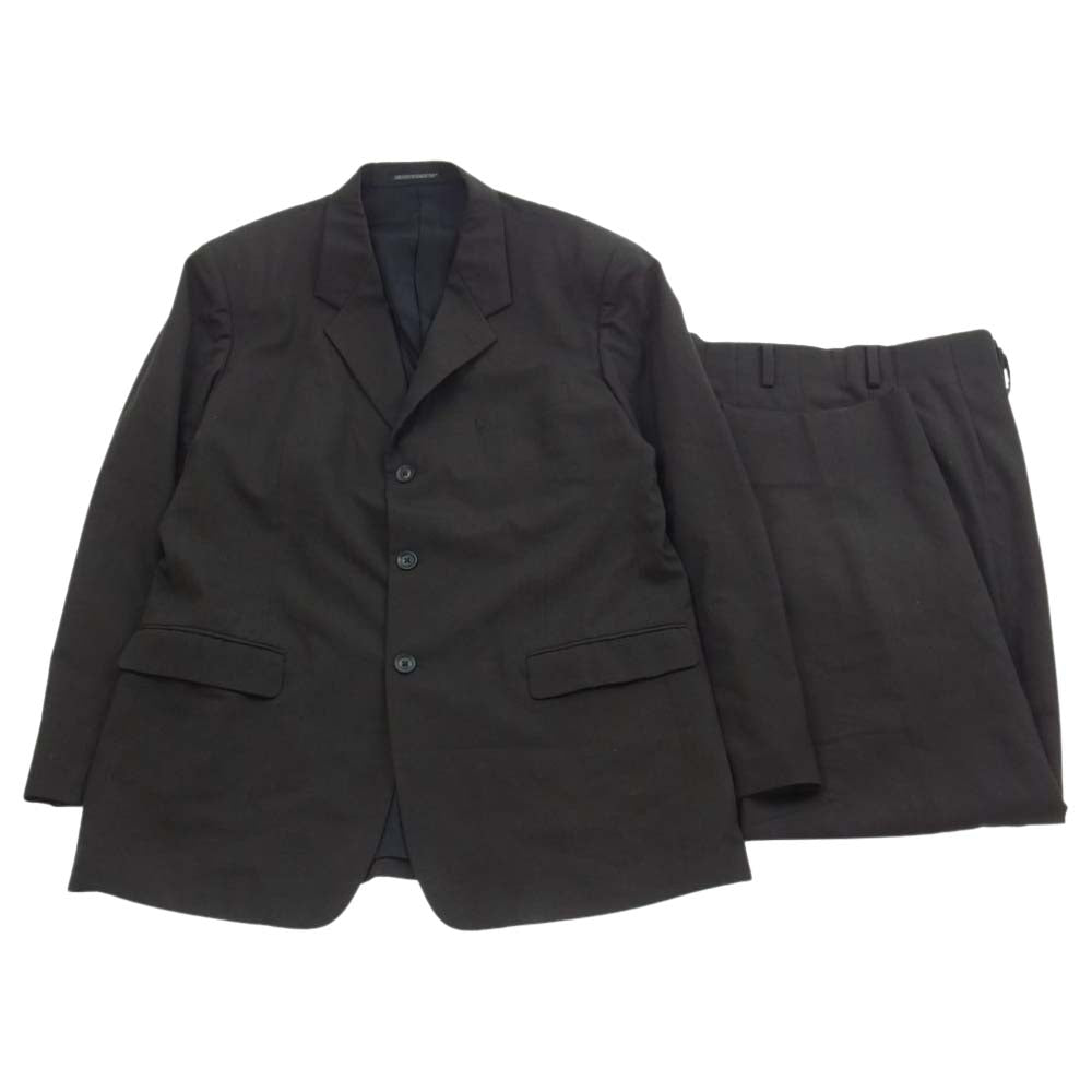 ヨウジヤマモト コスチュームドオム 21AW HX-J80-151 チェック ウール テーラードジャケット スラックスパンツ セットアップ 3B スーツ ブラウン系 ジャケット:5 パンツ:4【美品】【中古】