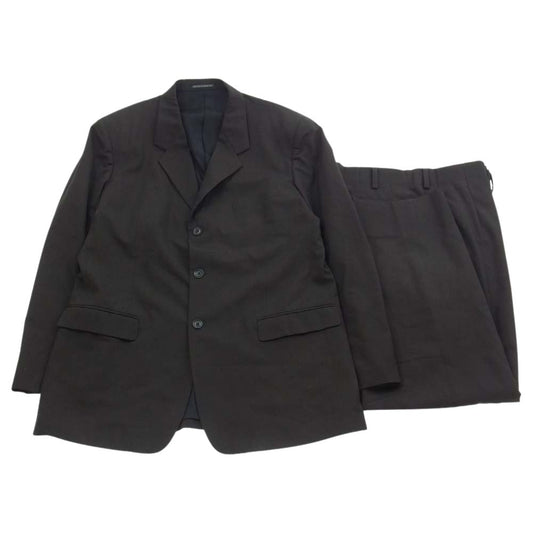 ヨウジヤマモト コスチュームドオム 21AW HX-J80-151 チェック ウール テーラードジャケット スラックスパンツ セットアップ 3B スーツ ブラウン系 ジャケット:5 パンツ:4【美品】【中古】