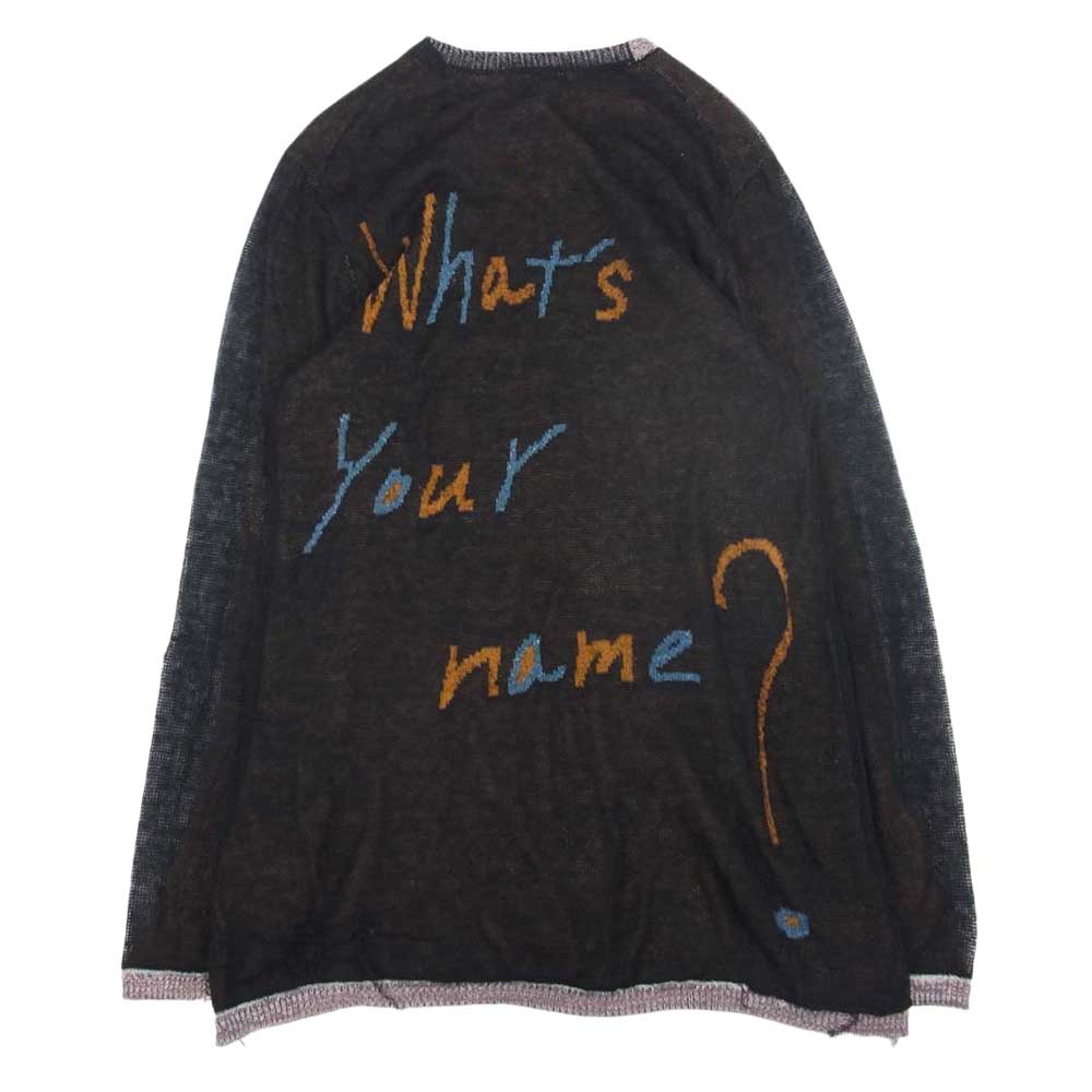 Yohji Yamamoto POUR HOMME ヨウジヤマモトプールオム 22SS HG-K13-373 故郷に錦を飾りたいメッセージ ジャガードニット ブラック系 3【中古】
