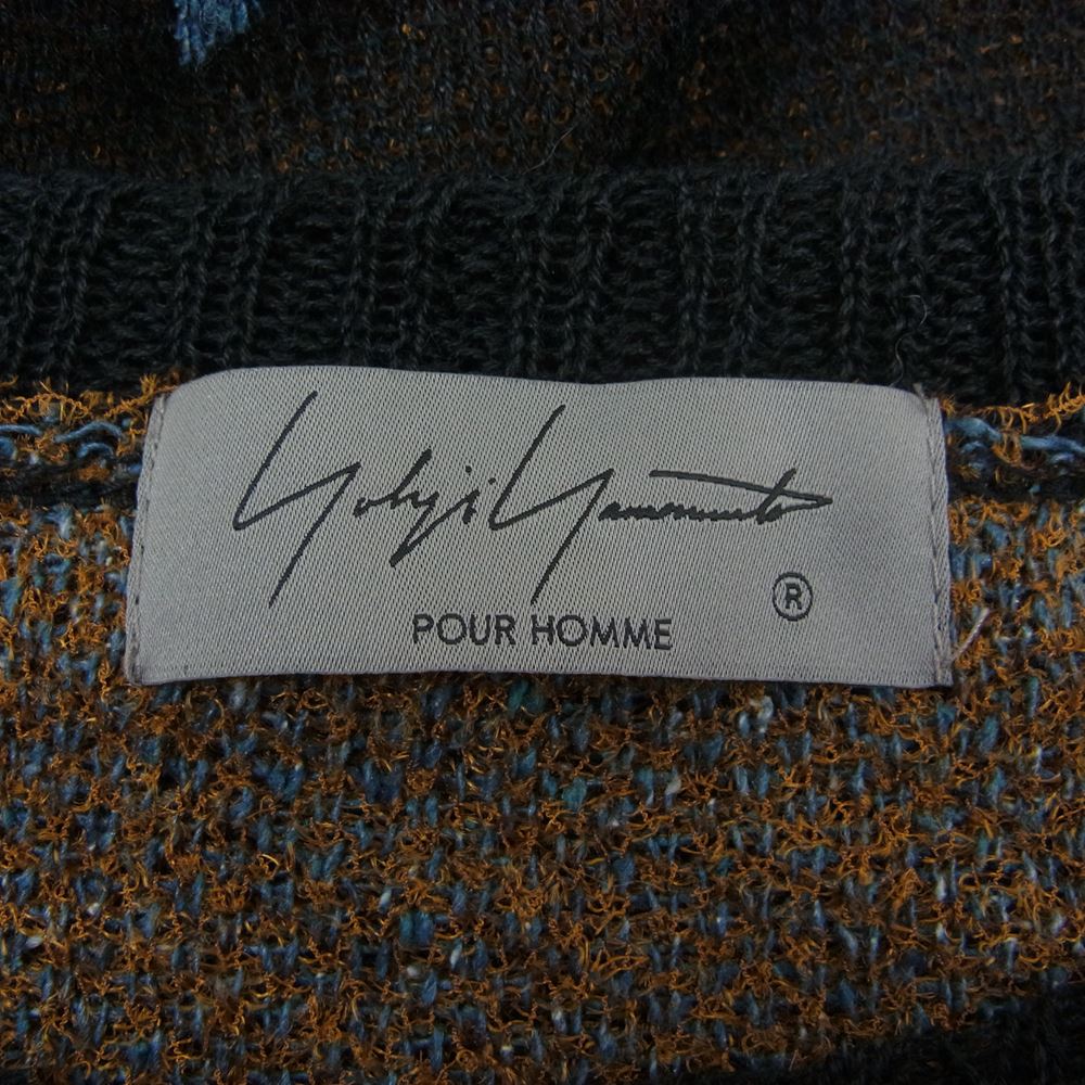 Yohji Yamamoto POUR HOMME ヨウジヤマモトプールオム 22SS HG-K13-373 故郷に錦を飾りたいメッセージ ジャガードニット ブラック系 3【中古】