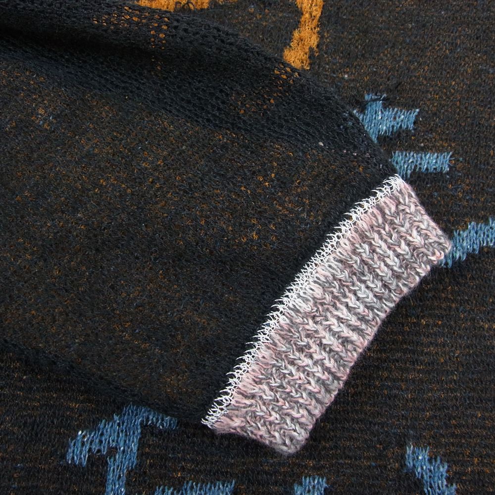 Yohji Yamamoto POUR HOMME ヨウジヤマモトプールオム 22SS HG-K13-373 故郷に錦を飾りたいメッセージ ジャガードニット ブラック系 3【中古】