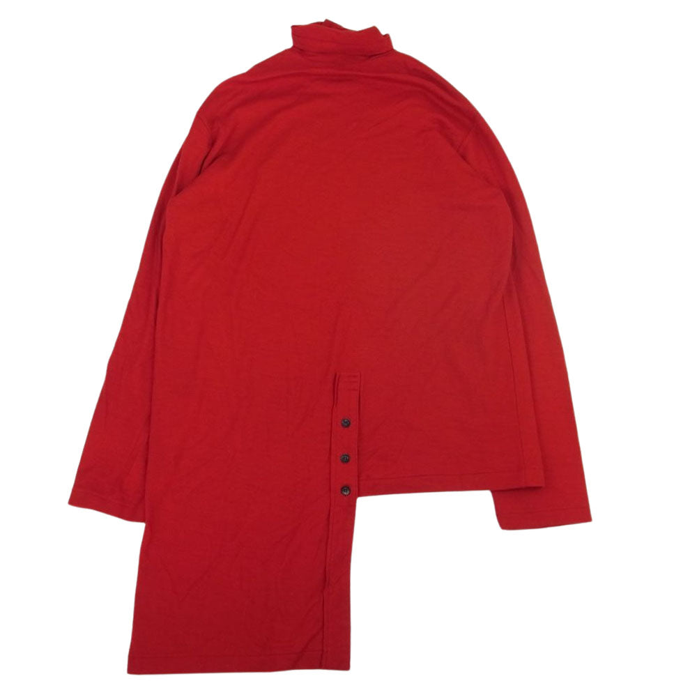 Yohji Yamamoto POUR HOMME ヨウジヤマモトプールオム 18AW HV-T35-985 Turtle Milled Washable Jersey アシンメトリー ウールジャージー タートルネック ニット レッド系 3【中古】