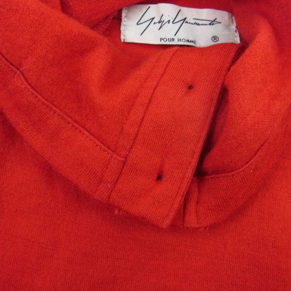 Yohji Yamamoto POUR HOMME ヨウジヤマモトプールオム 18AW HV-T35-985 Turtle Milled Washable Jersey アシンメトリー ウールジャージー タートルネック ニット レッド系 3【中古】