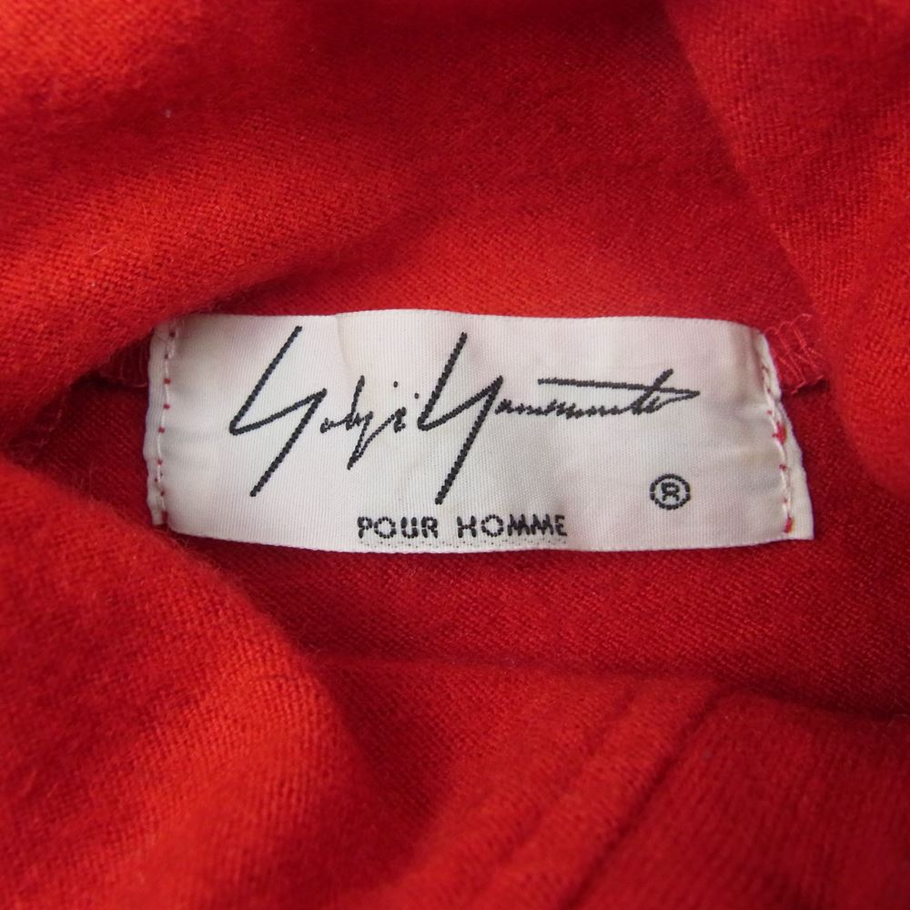 Yohji Yamamoto POUR HOMME ヨウジヤマモトプールオム 18AW HV-T35-985 Turtle Milled Washable Jersey アシンメトリー ウールジャージー タートルネック ニット レッド系 3【中古】