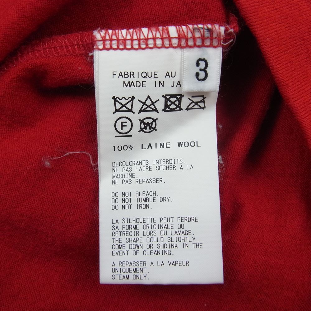 Yohji Yamamoto POUR HOMME ヨウジヤマモトプールオム 18AW HV-T35-985 Turtle Milled Washable Jersey アシンメトリー ウールジャージー タートルネック ニット レッド系 3【中古】