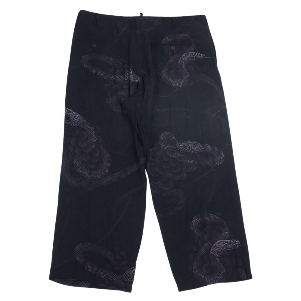 ブラックスキャンダル ヨウジヤマモト 19AW HC-P94-225 蛇葡萄 プリント レーヨン 紐パンツ ブラック系 1【中古】