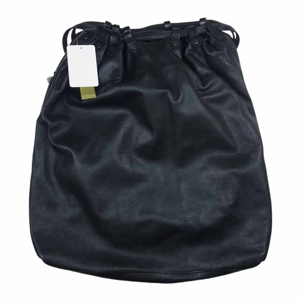Yohji Yamamoto POUR HOMME ヨウジヤマモトプールオム 21AW HX-I03-772 GARMENT LEATHER KNAP SACK 2WAＹ ガーメントレザー ナップサック バックパック ブラック系【中古】