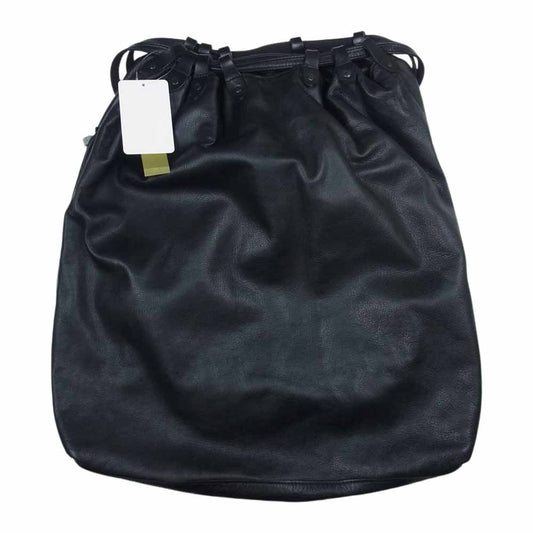Yohji Yamamoto POUR HOMME ヨウジヤマモトプールオム 21AW HX-I03-772 GARMENT LEATHER KNAP SACK 2WAＹ ガーメントレザー ナップサック バックパック ブラック系【中古】