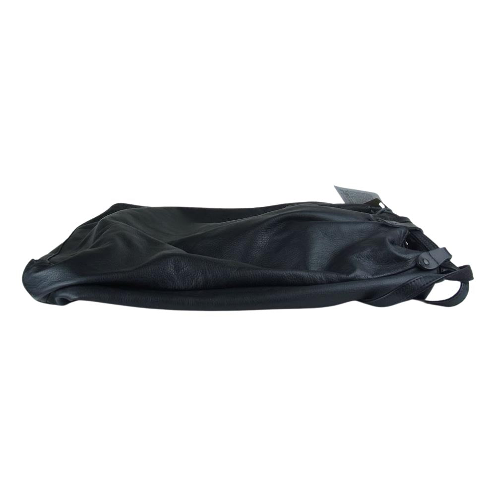 Yohji Yamamoto POUR HOMME ヨウジヤマモトプールオム 21AW HX-I03-772 GARMENT LEATHER KNAP SACK 2WAＹ ガーメントレザー ナップサック バックパック ブラック系【中古】