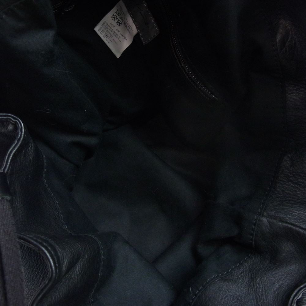 Yohji Yamamoto POUR HOMME ヨウジヤマモトプールオム 21AW HX-I03-772 GARMENT LEATHER KNAP SACK 2WAＹ ガーメントレザー ナップサック バックパック ブラック系【中古】