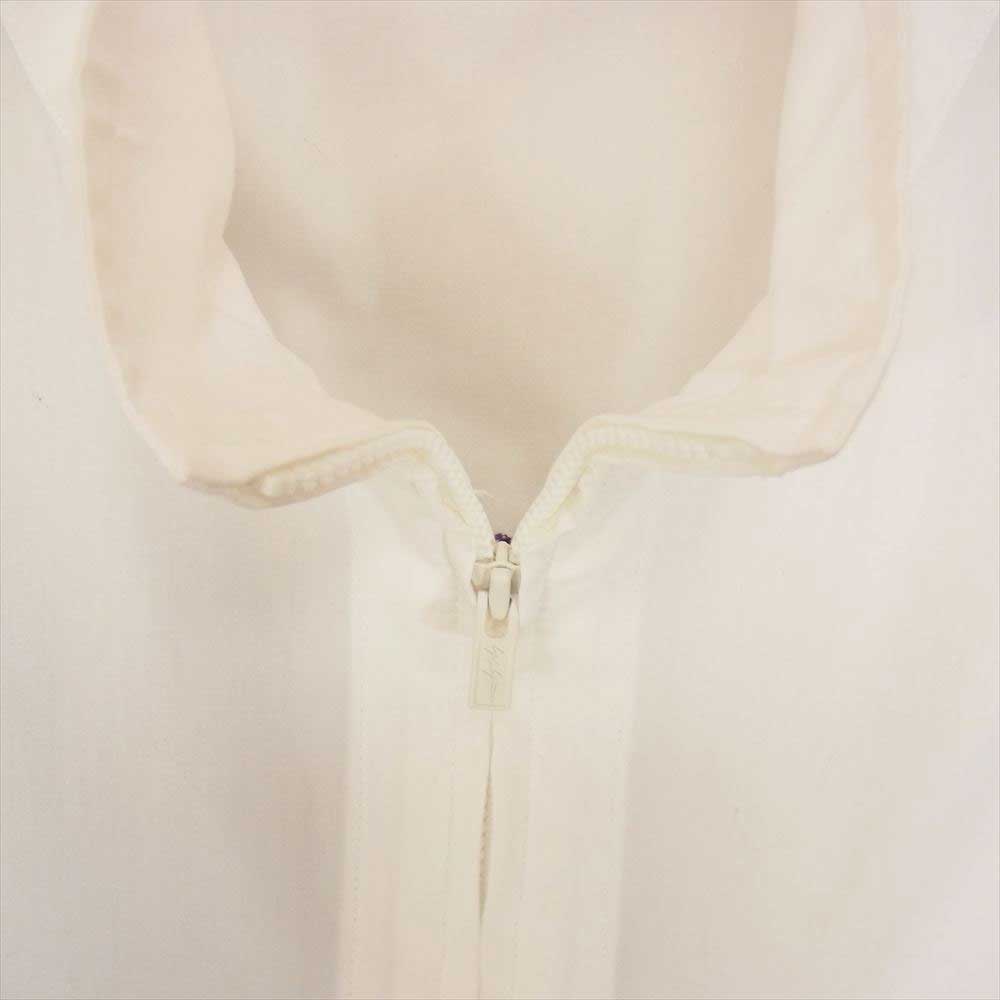 Yohji Yamamoto POUR HOMME ヨウジヤマモトプールオム 22SS HG-B87-035 ダリア フラワー刺繍 フルジップ 長袖 シャツ ホワイト系 4【美品】【中古】