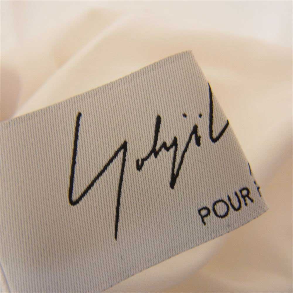 Yohji Yamamoto POUR HOMME ヨウジヤマモトプールオム 22SS HG-B87-035 ダリア フラワー刺繍 フルジップ 長袖 シャツ ホワイト系 4【美品】【中古】