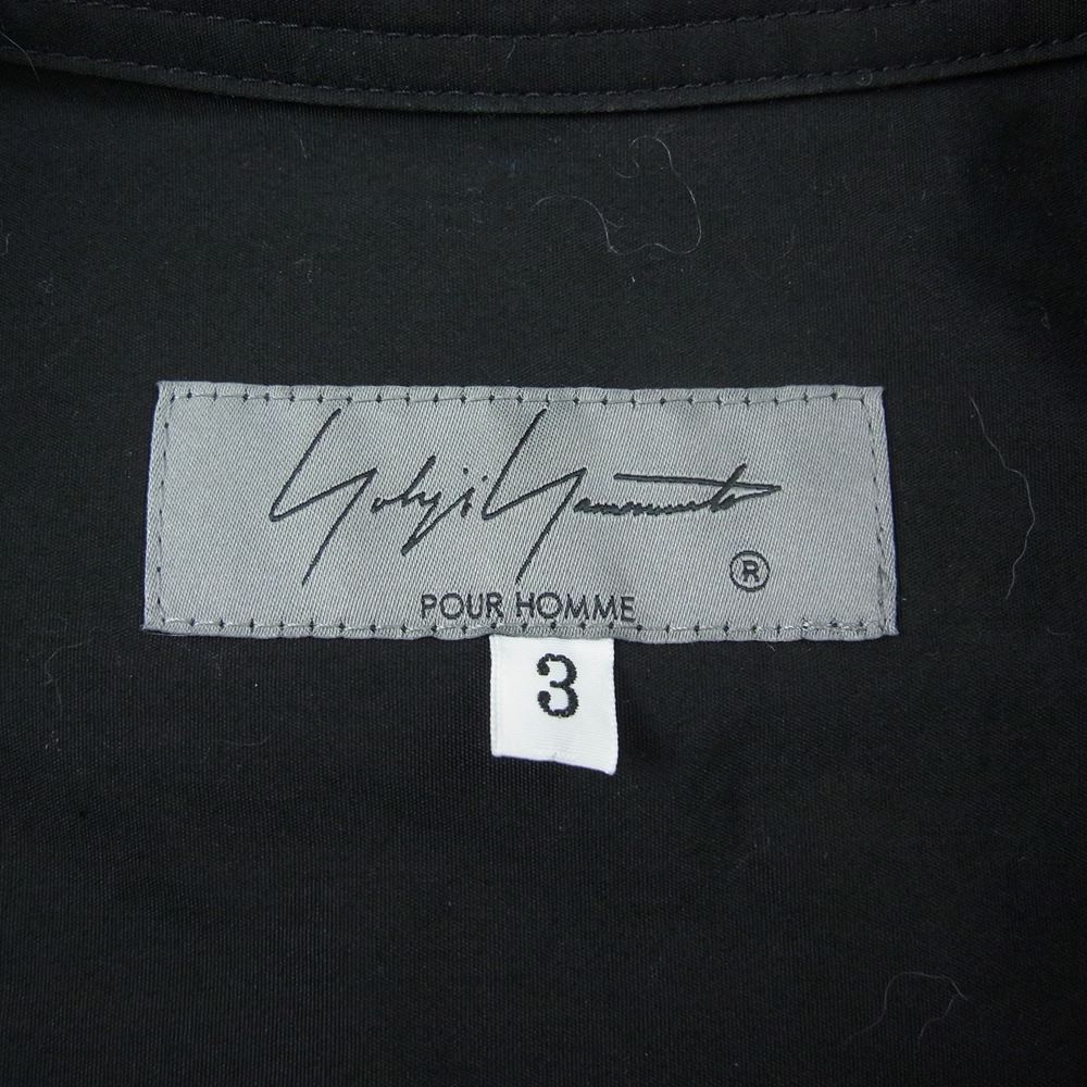 Yohji Yamamoto POUR HOMME ヨウジヤマモトプールオム 22SS HG-B90-034 ダリア刺繍 橙入り 長袖 シャツ ブラウス ブラック系 3【中古】