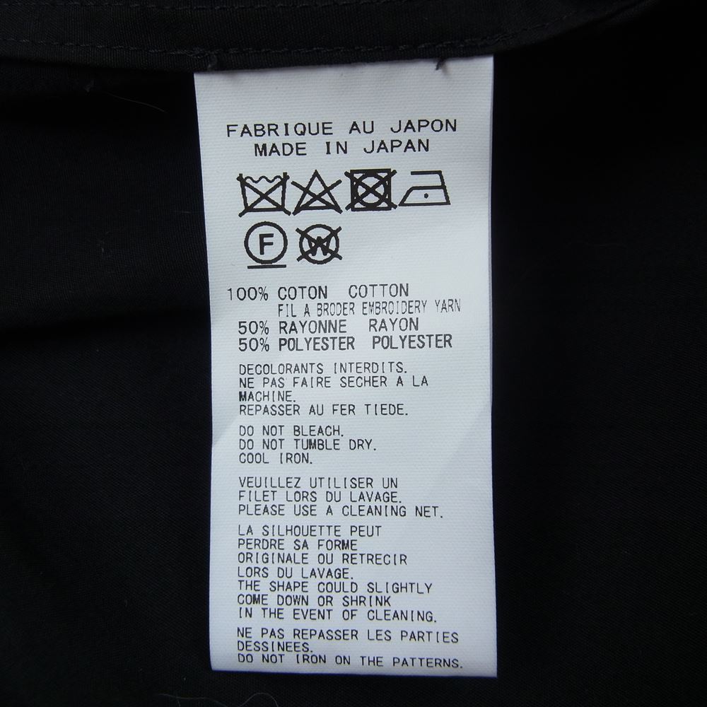 Yohji Yamamoto POUR HOMME ヨウジヤマモトプールオム 22SS HG-B90-034 ダリア刺繍 橙入り 長袖 シャツ ブラウス ブラック系 3【中古】