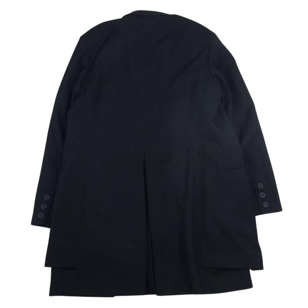 Yohji Yamamoto POUR HOMME ヨウジヤマモトプールオム 21AW HX-J07-101 前二重比翼 アーミーギャバジン ウール ロング ジャケット ブラック系 3【中古】
