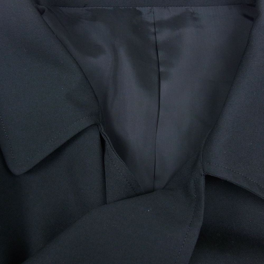 Yohji Yamamoto POUR HOMME ヨウジヤマモトプールオム 21AW HX-C15-100 W/GABARDINE RIGHT CLAOK COAT 右マント ウールギャバ トレンチ コート ブラック系 3【美品】【中古】