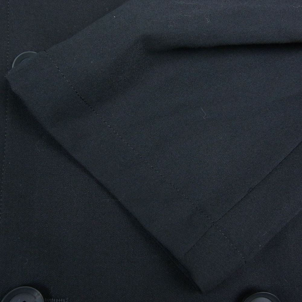 Yohji Yamamoto POUR HOMME ヨウジヤマモトプールオム 21AW HX-C15-100 W/GABARDINE RIGHT CLAOK COAT 右マント ウールギャバ トレンチ コート ブラック系 3【美品】【中古】