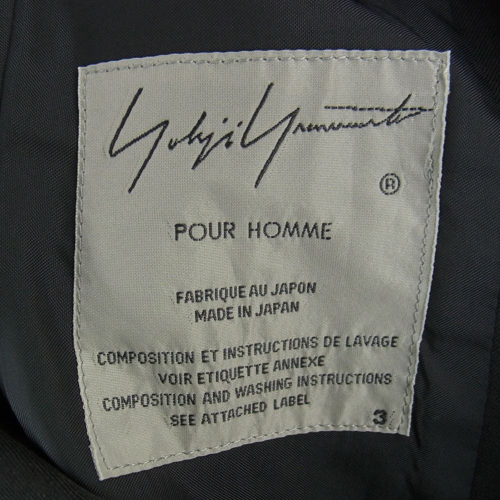 Yohji Yamamoto POUR HOMME ヨウジヤマモトプールオム 20AW HR-J73-506 02SS復刻 WOMEN EMBROIDERY SERIES バック女優刺繍 ロングジャケット ブラック系 3【中古】