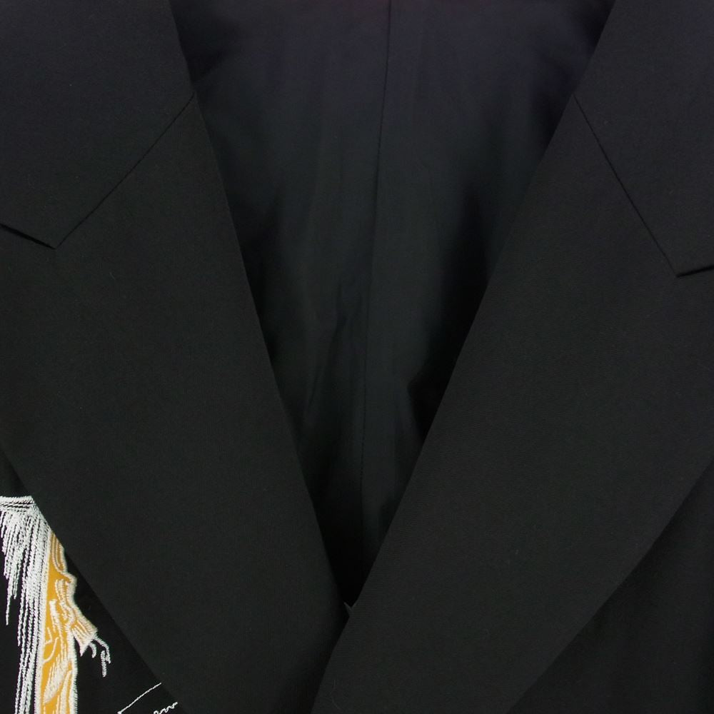 Yohji Yamamoto POUR HOMME ヨウジヤマモトプールオム 20AW HR-J72-506 02SS復刻 WOMEN EMBROIDERY SERIES 女優刺繍 ロングジャケット ブラック系 3【中古】