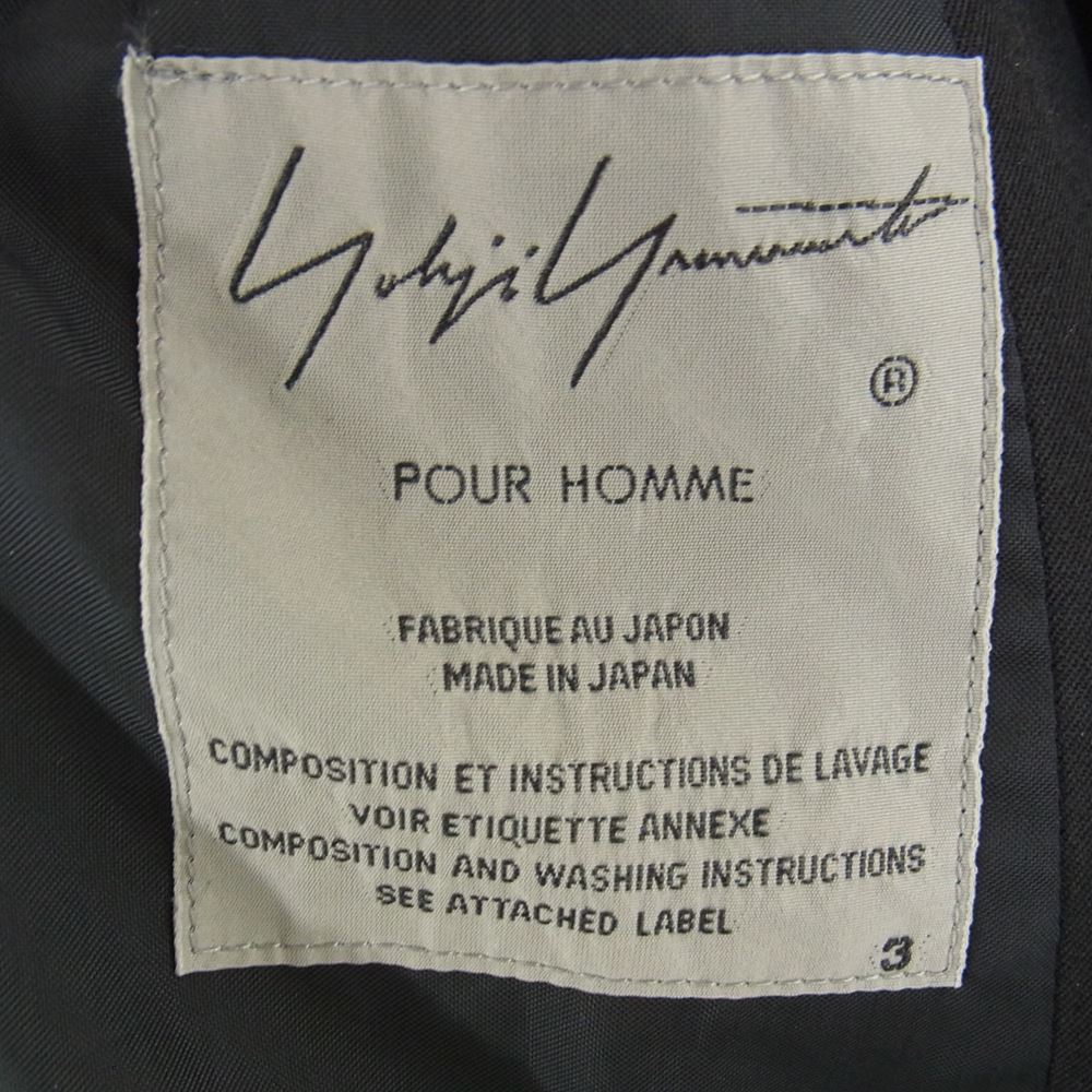 Yohji Yamamoto POUR HOMME ヨウジヤマモトプールオム 20AW HR-J72-506 02SS復刻 WOMEN EMBROIDERY SERIES 女優刺繍 ロングジャケット ブラック系 3【中古】