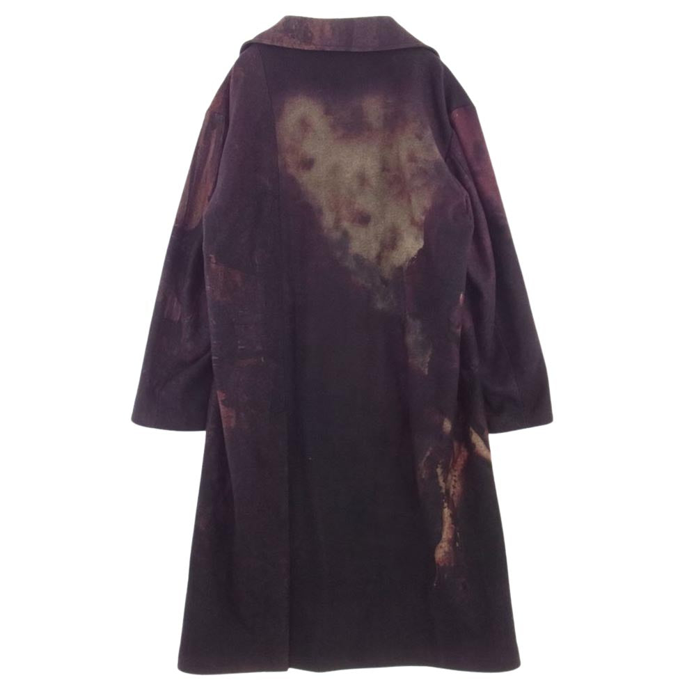 Yohji Yamamoto POUR HOMME ヨウジヤマモトプールオム 22AW HE-C16-823 LOOK30 ZDZISLAW BEKSINSKI ズジスワフベクシンスキー リンプリント 脇タブ付き ダブルコート マルチカラー系 ダークブラウン系 3【美品】【中古】