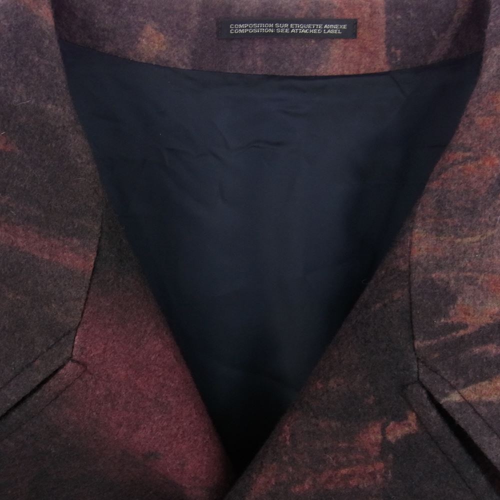 Yohji Yamamoto POUR HOMME ヨウジヤマモトプールオム 22AW HE-C16-823 LOOK30 ZDZISLAW BEKSINSKI ズジスワフベクシンスキー リンプリント 脇タブ付き ダブルコート マルチカラー系 ダークブラウン系 3【美品】【中古】