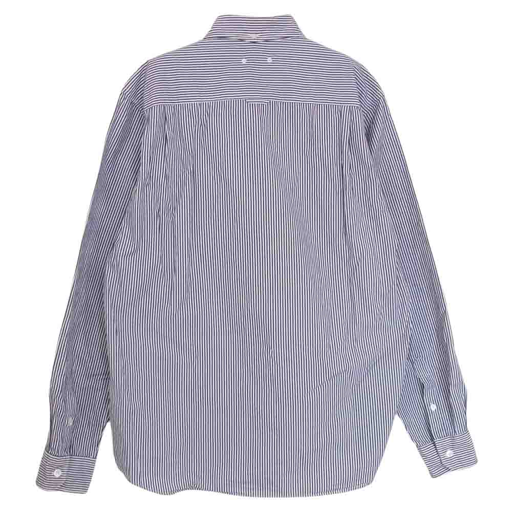 SOPHNET. ソフネット SOPH-000000 L/S B.D SHIRT COTTON STRIPE ボタンダウン ストライプ 長袖 シャツ ネイビー系 L【中古】