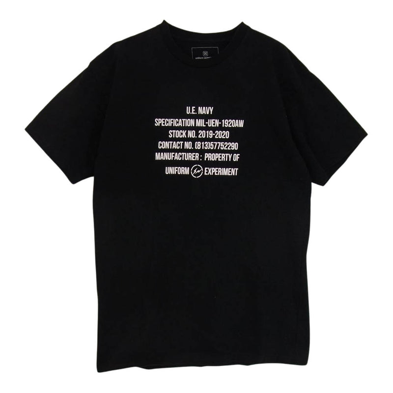 uniform experiment ユニフォームエクスペリメント UE-192068 UEN PHYSICAL FITNESS TEE プリント 半袖 Tシャツ ブラック系 2【中古】