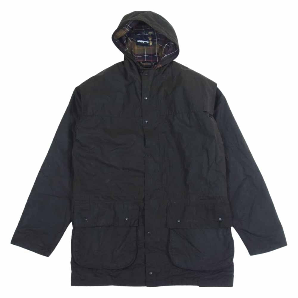 Barbour バブアー ブルガリア製 3ワラント Classic Durham Jacket クラシック ダーハム オイルド フード ジャケット ブラック系 カーキ系 36【中古】