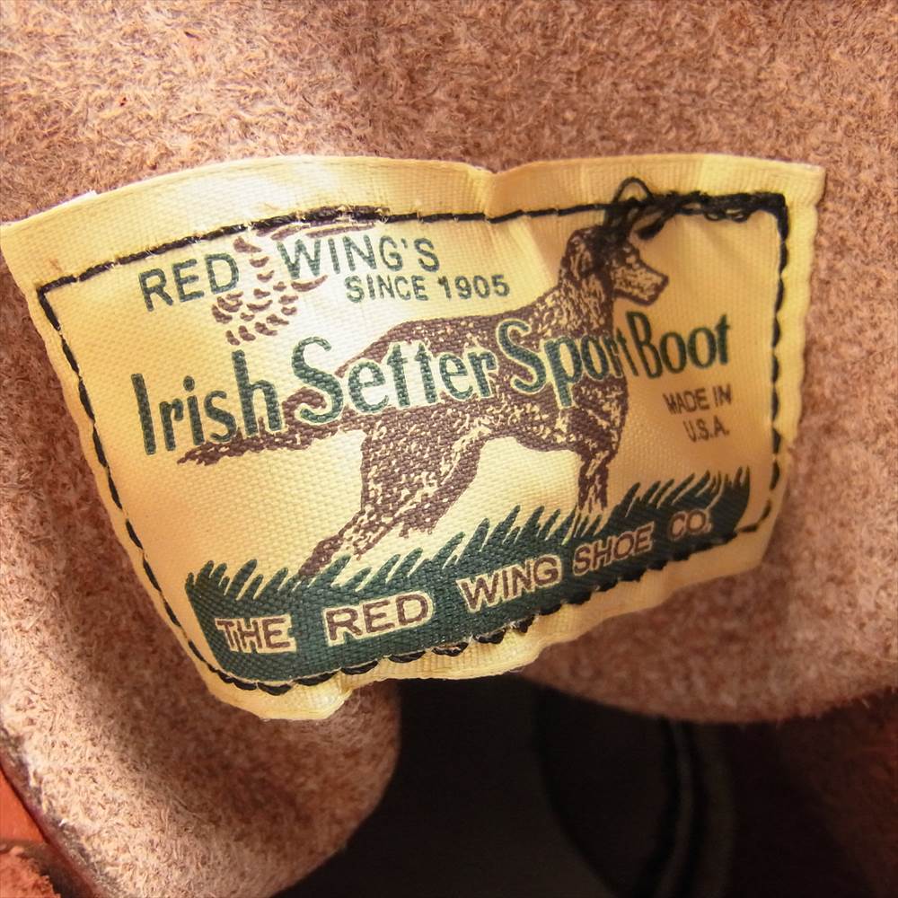 RED WING レッドウィング #REF! 8875 四角犬タグ 復刻 Irissh Setter アイリッシュセッター 6inch CLASSIC MOC TOE 6インチ クラシック モックトゥ ブーツ ワインレッド系 25.5cm【極上美品】【中古】