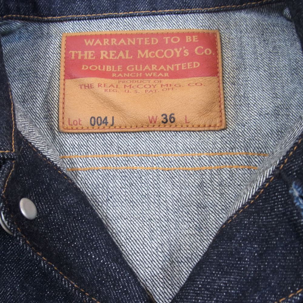 The REAL McCOY'S ザリアルマッコイズ MJ19124  004J 3rd Type デニム ジャケット インディゴブルー系 36【美品】【中古】